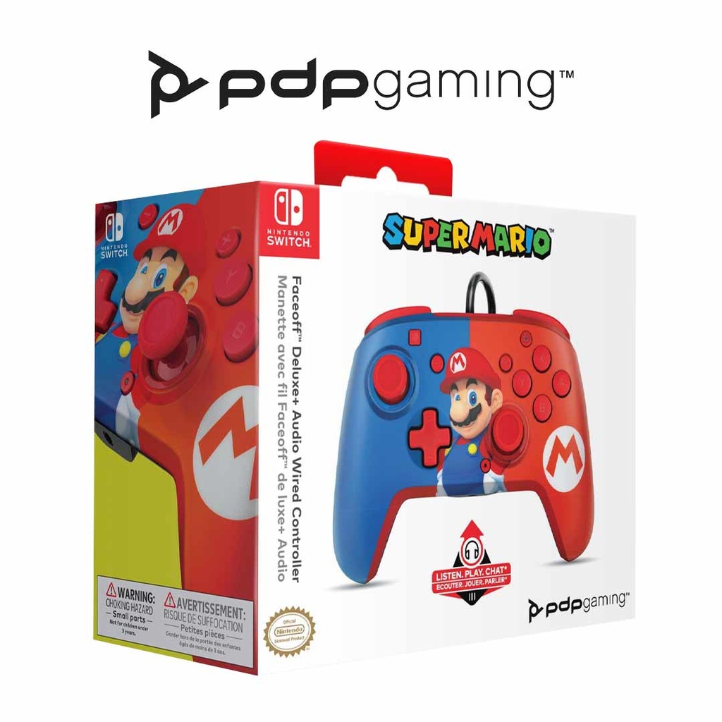 PDP NS Faceoff + Audio Wired Controller Super Mario Blue/Red