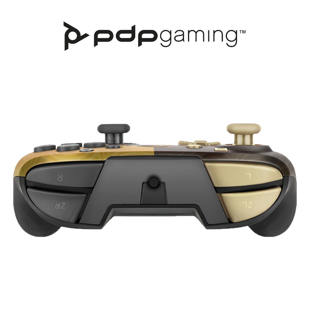 PDP NS Faceoff Deluxe + Audio Wired Controller Zelda Breath Of The Wild Negro/Oro