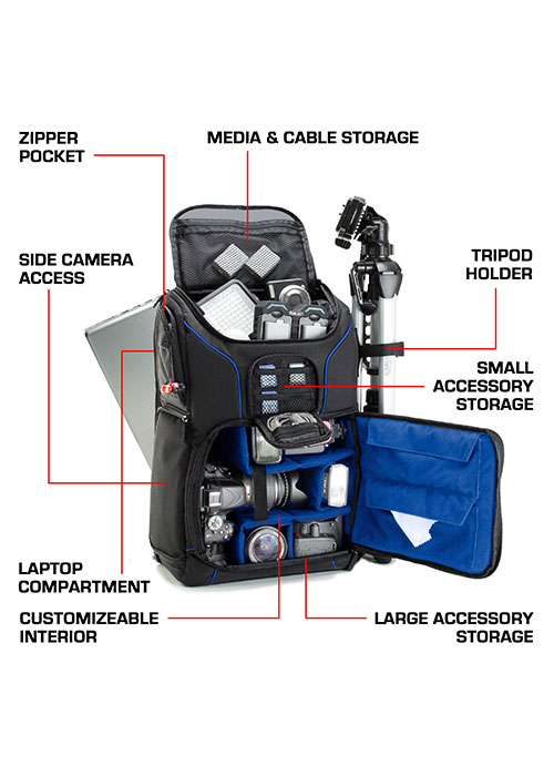 Digital Camera Backpack S17 - Blue (USA GEAR)
