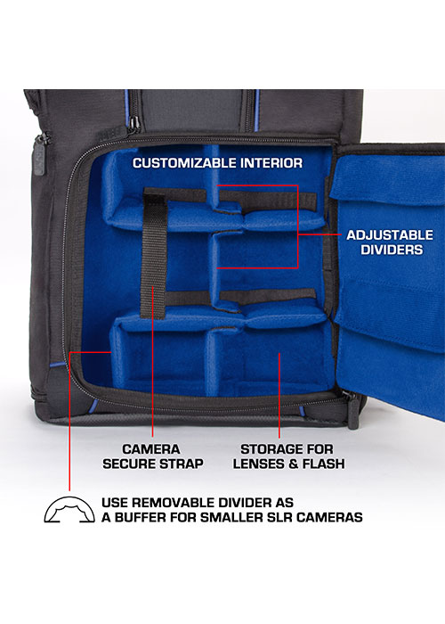 Digital Camera Backpack S17 - Blue (USA GEAR)