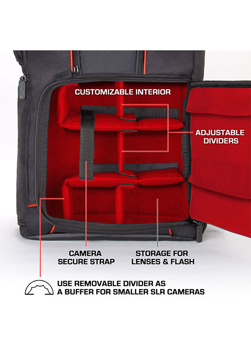 Digital Camera Backpack S17 - Red (USA GEAR)