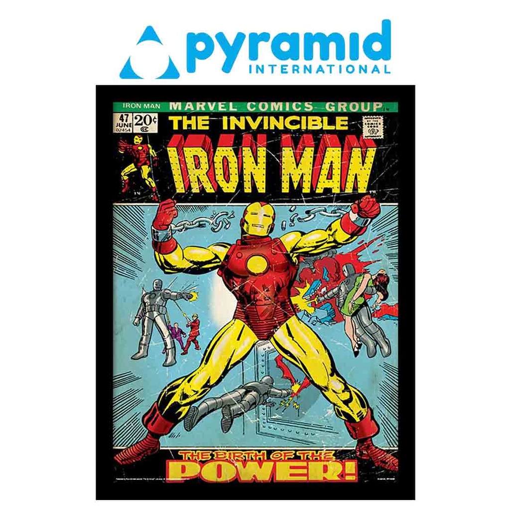 Pyramid - Iron Man Birth Of Power (Wooden Frame)