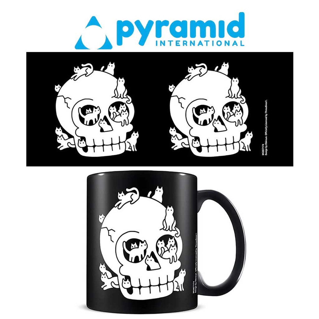Pyramid - OBINSUN (SKULL IF FULL OF CATS DOODLE) BLACK MUG