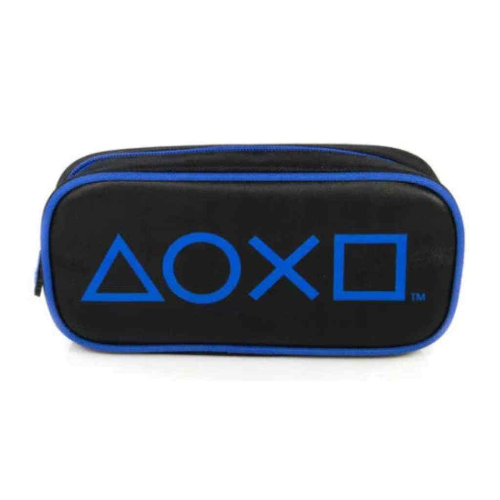 Pyramid - Playstation Rectangle Pencil Case (Black & Blue Tech)
