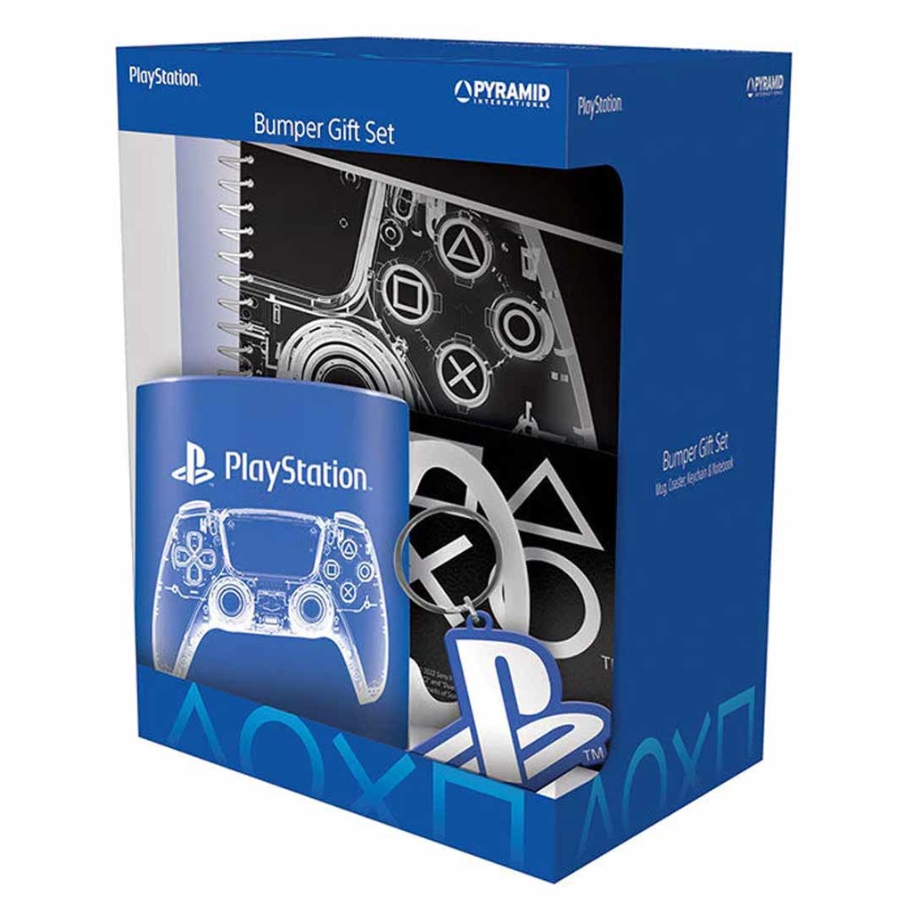 Pyramid- Playstation X-Ray Mug Coaster Keychain & Notebook Gift Set of 4