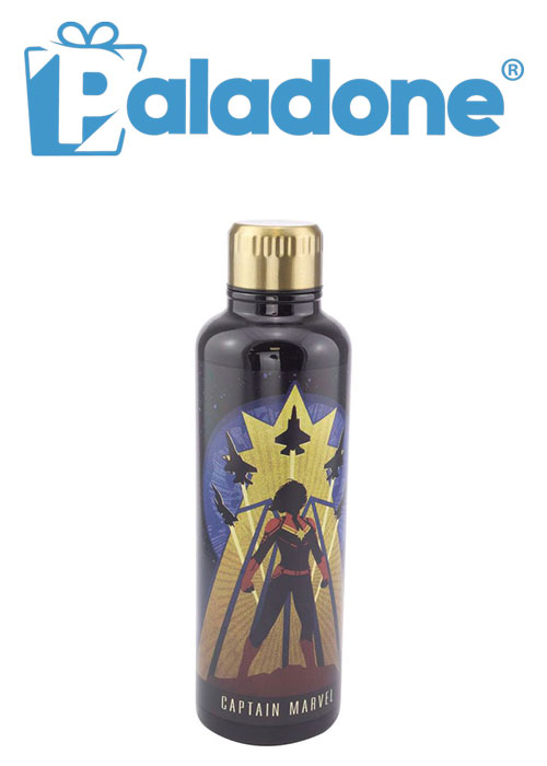 Paladone Captain Marvel Metal Water Bottle