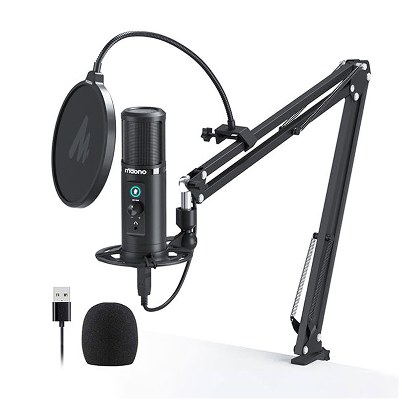 Maonocaster AU-PM422 USB Microphone With Stand Black