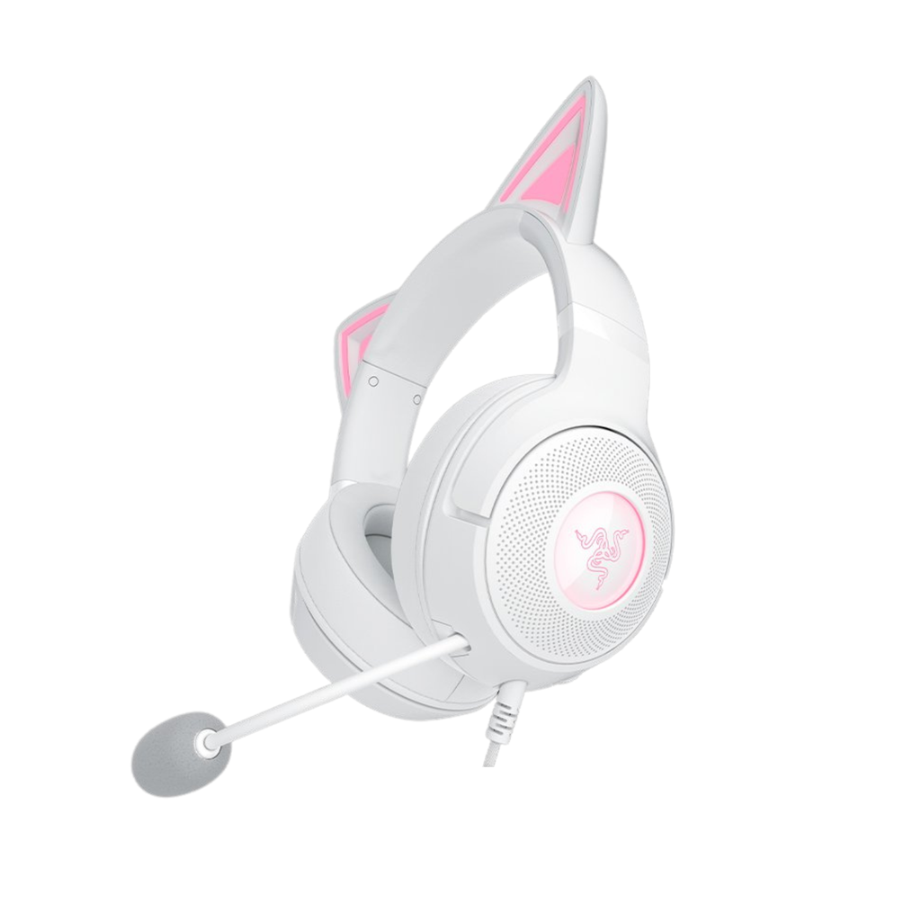 Razer Kraken Kitty V2 Wired RGB Headset With Kitty Ears White