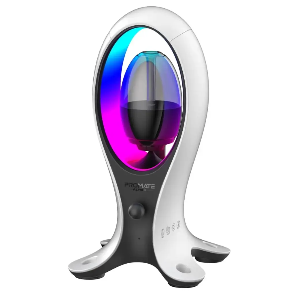 Promate Alpha-X Headphone Stand With 5W RGB Speaker White