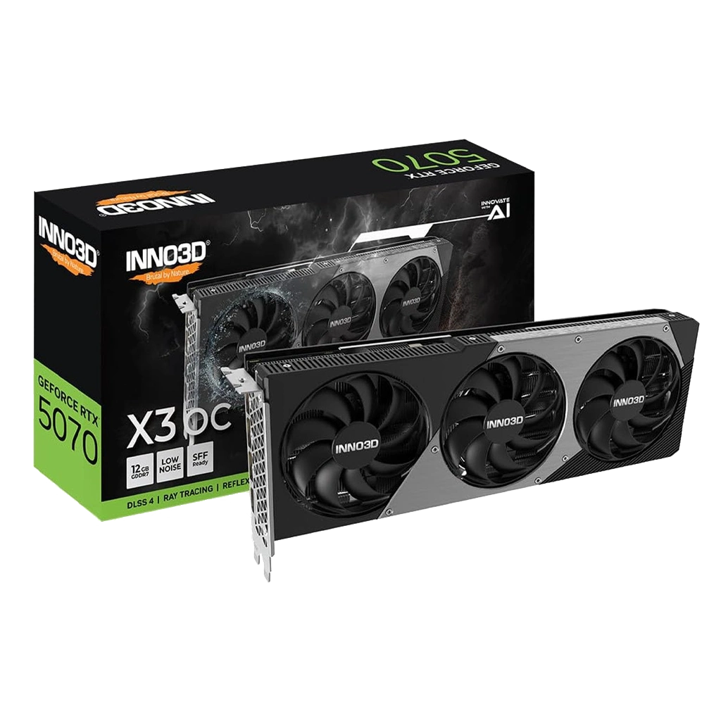 Nvidia INNO3D X3 OC GeForce RTX 5070 12GB GDDR7 Graphics Card - Black