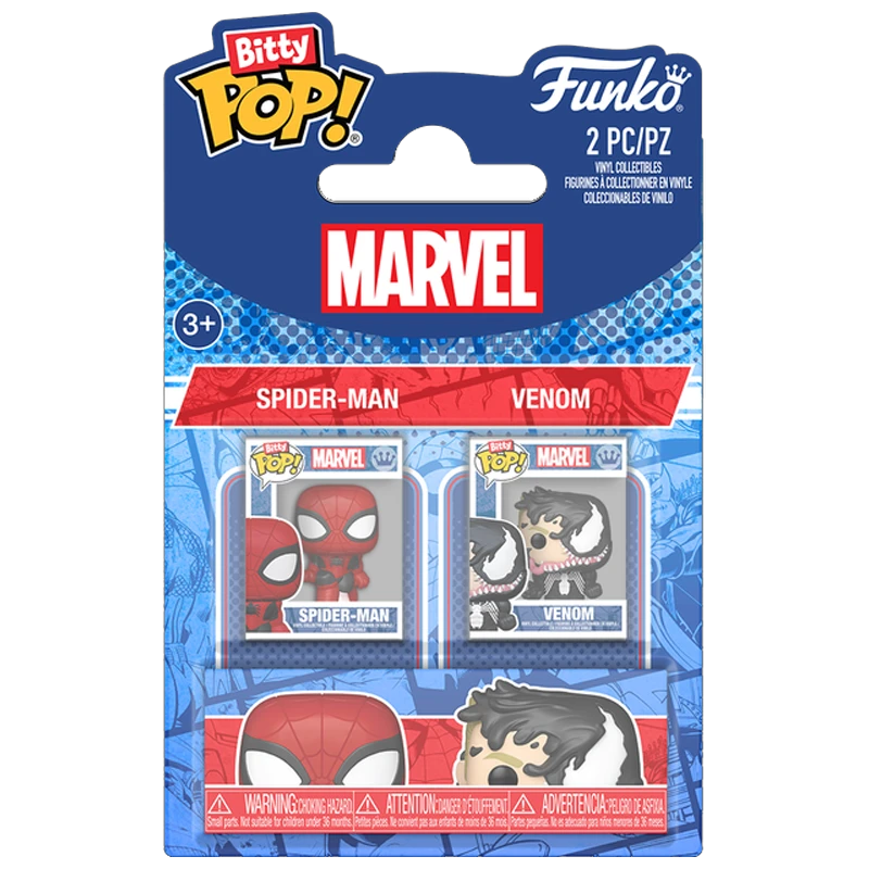Bitty Pop! Marvel: Spider-Man And Venom Pack Of 2 - Mini Vinyl Figures