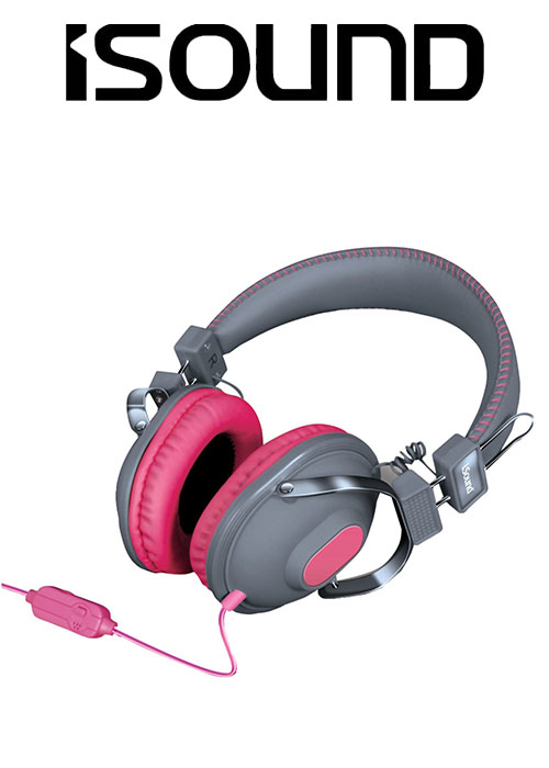 ISOUND HM-260 HEADPHONE - PINK/GREY