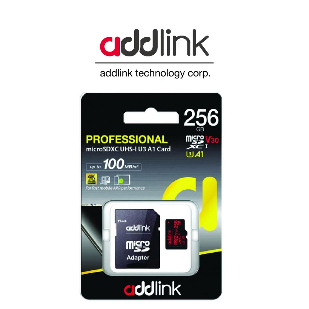 addlink 256GB microSD 4K (With Adapter)/Supports Nintendo Switch