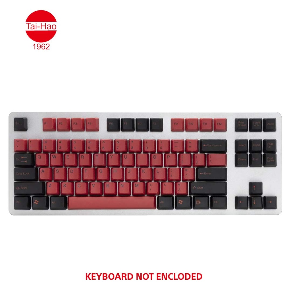 Tai-Hao 104-Keys PBT Double Shot -Keycap Set -Black & Red