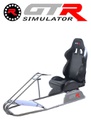 GTR Simulator GTS Model Simulator with Diamond Silver Frame Adjustable Leatherette Real Racing Seat - Black