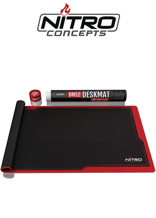 Nitro Concepts Desk Mat, 1200x600mm - black/red | Game Store