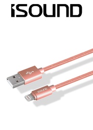 [676614] ISOUND 10FT(3M) BRAIDED LIGHTNING CABLE - ROSE