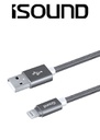 ISOUND 10FT(3M) BRAIDED LIGHTNING CABLE - SILVER