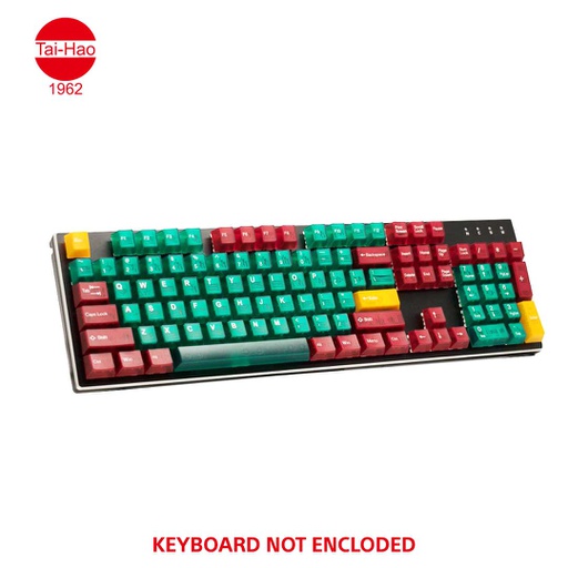 [676673] Tai-Hao 116-Keys ABS Double Shot Cubic-Keycap Set - Translucent Green &amp; Red