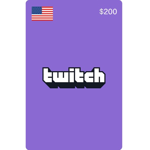 [677325] Twitch Gift Cards: 200$ US Account [Digital Code]